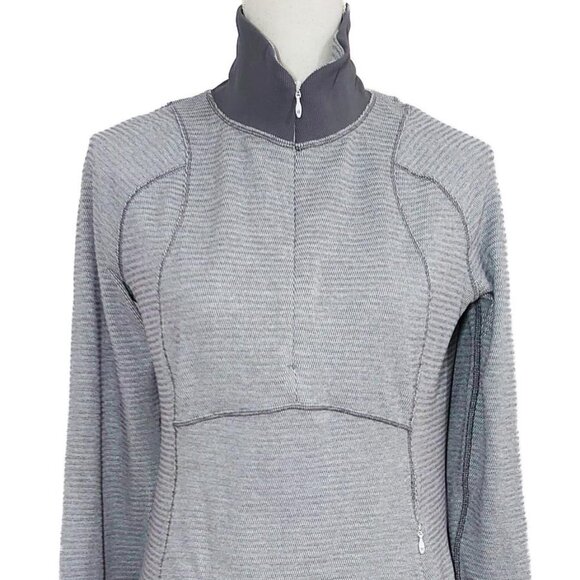 Lululemon Runderful 1/2 Zip Mini Check Pique White Heathered Slate/Slate - Picture 10 of 16